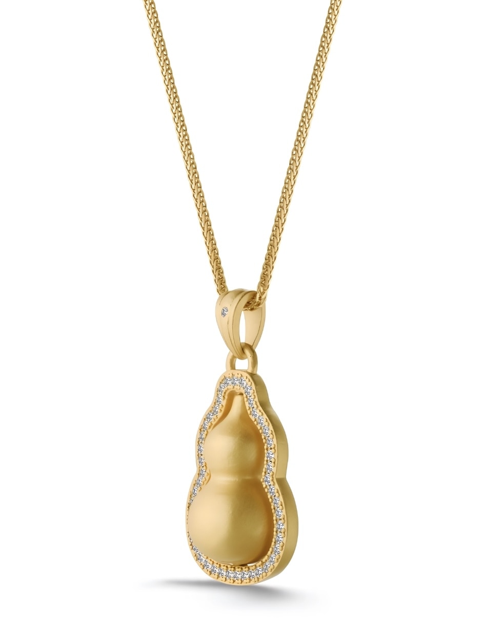 Collar con dije Yoiko Wu Lou de plata p 925 con acabado baño de oro