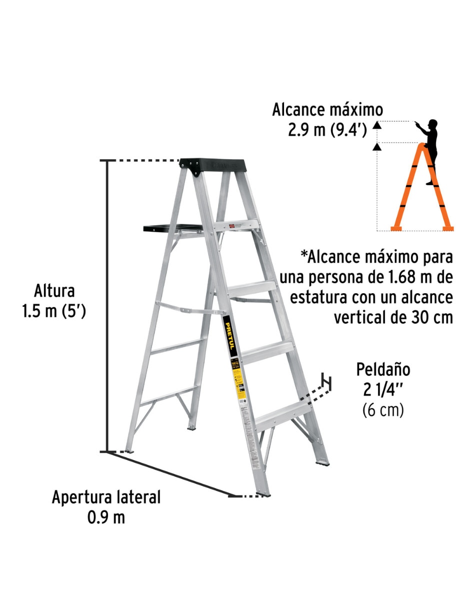 Escalera de tijera de aluminio 3