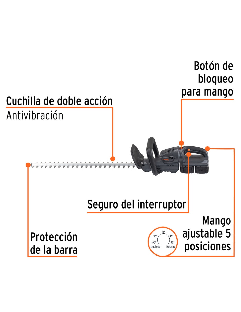 Cortasetos inalámbrico Truper MAX-40C