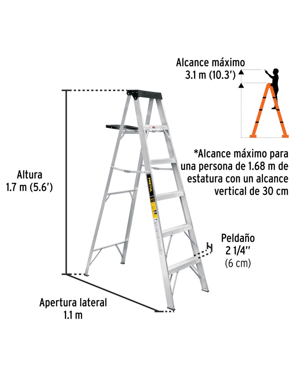 Escalera de tijera de aluminio 3