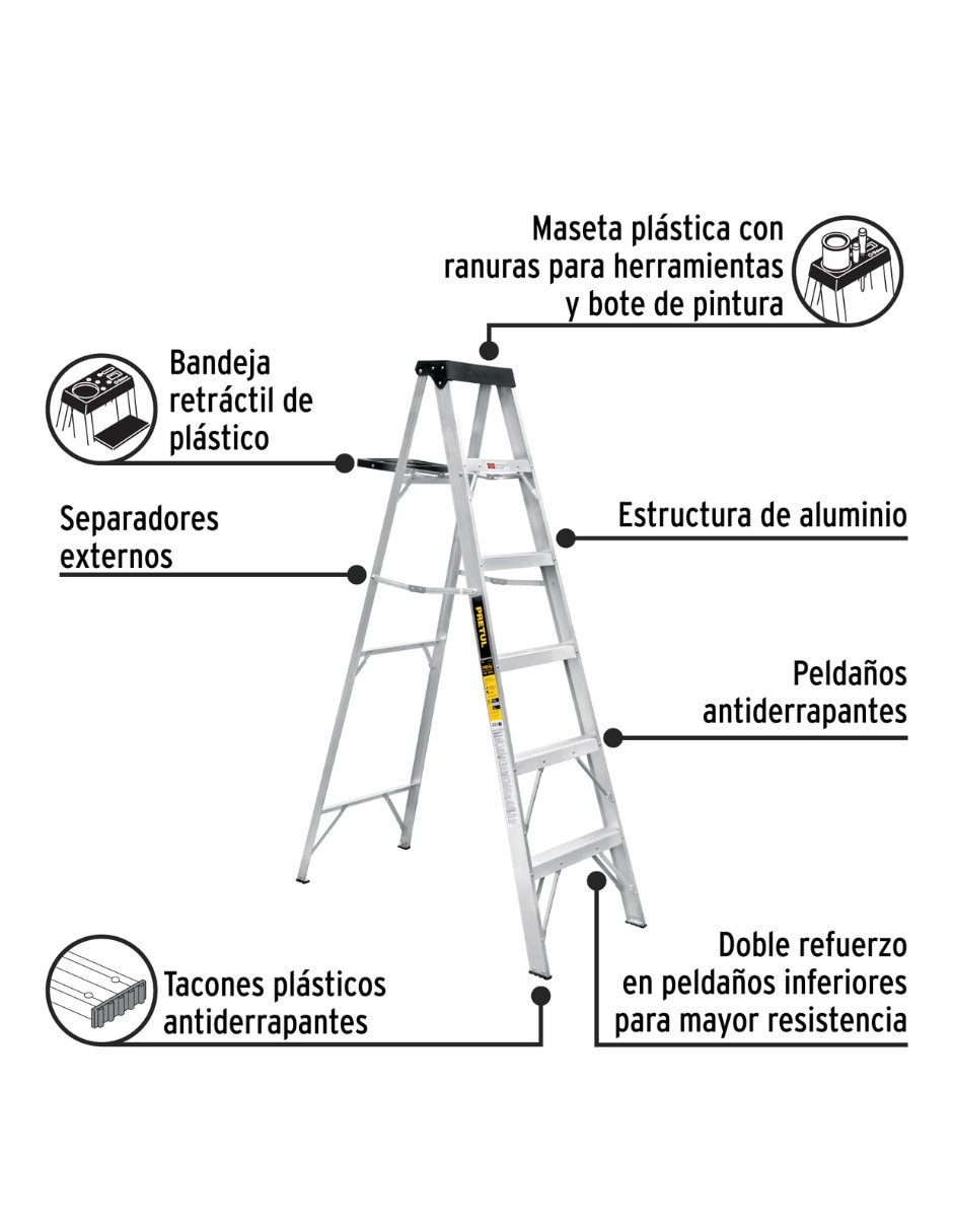 Escalera de tijera Pretul de aluminio
