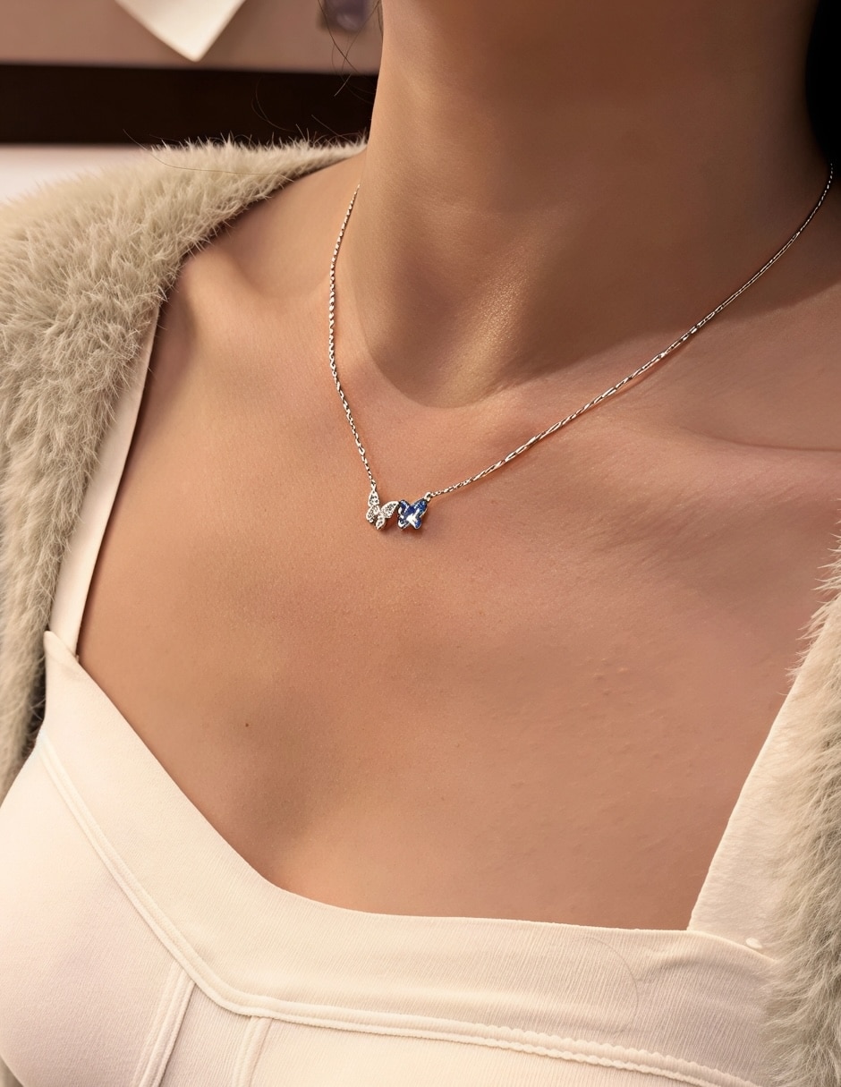 Collar de mariposa Yoiko Kaia de plata P 925