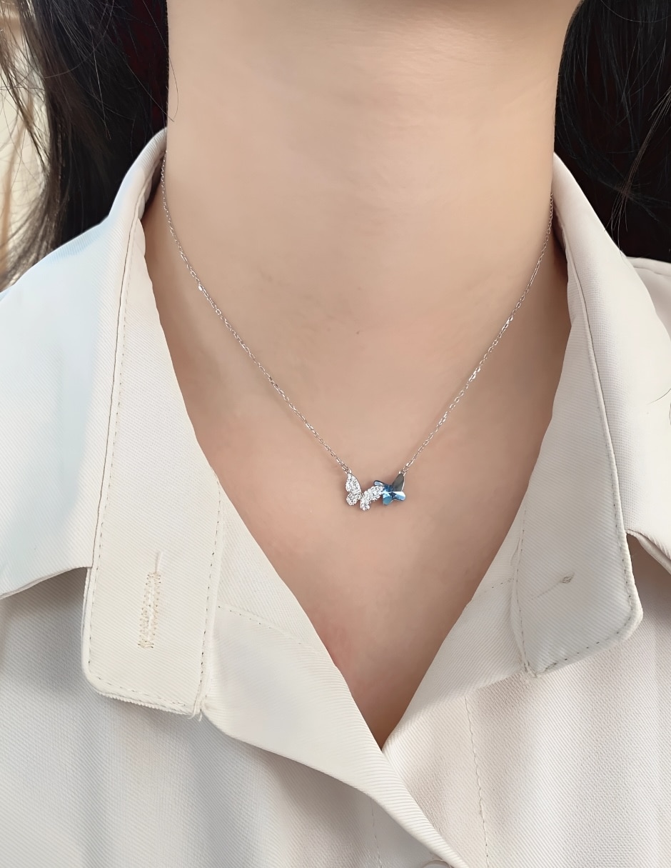 Collar de mariposa Yoiko Kaia de plata P 925