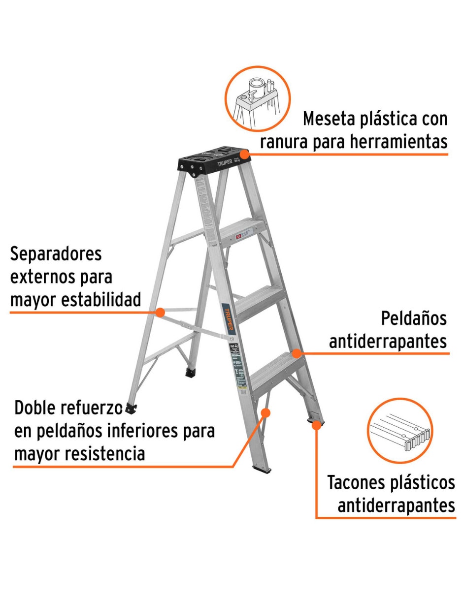 Escalera de tijera Truper de aluminio