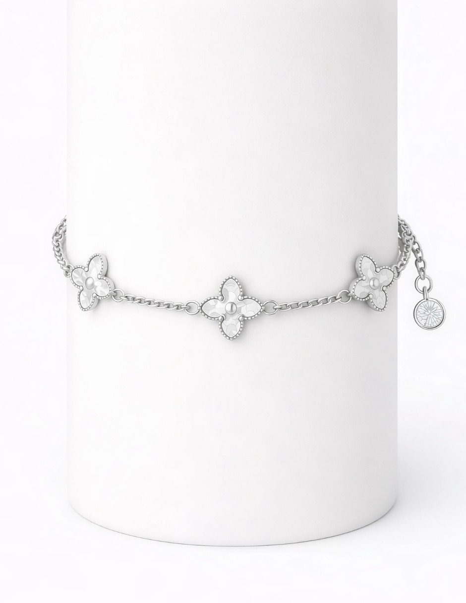 Pulsera Yoiko de plata p 925 Fiora con acabado baño de rodio