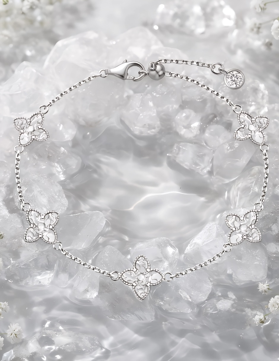 Pulsera Yoiko de plata p 925 Fiora con acabado baño de rodio