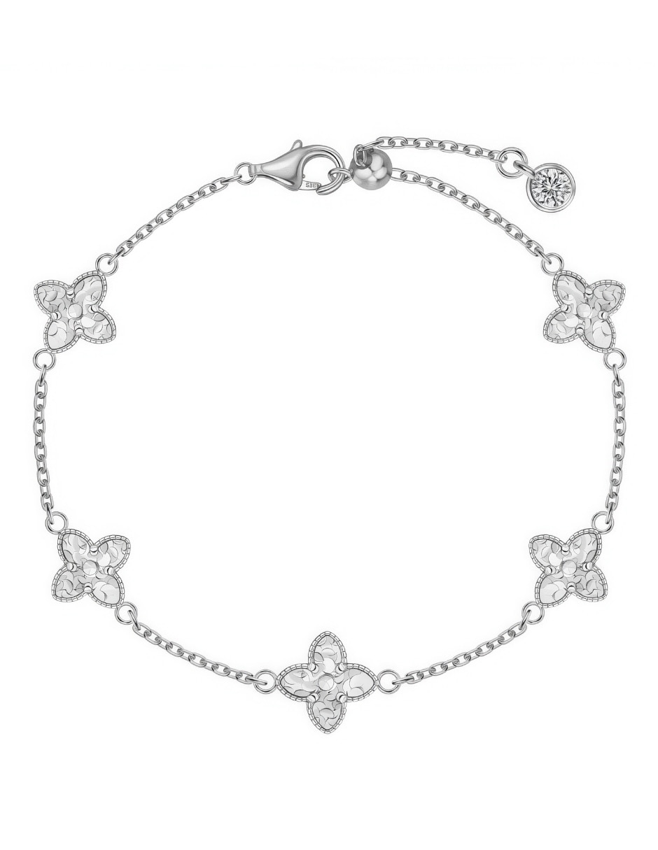Pulsera Yoiko de plata p 925 Fiora con acabado baño de rodio