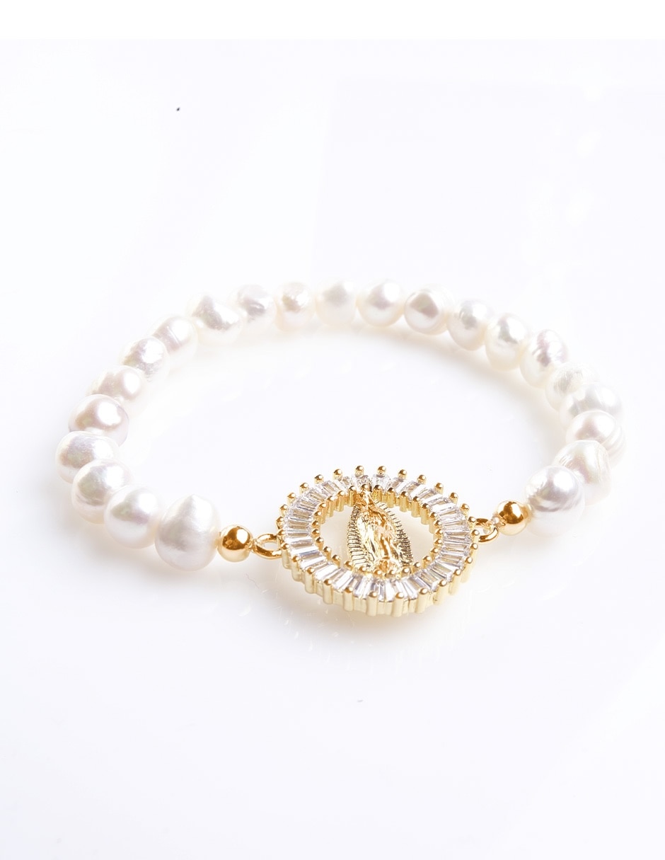 Pulsera Yoiko de perla 18 K Aurora con acabado baño de oro