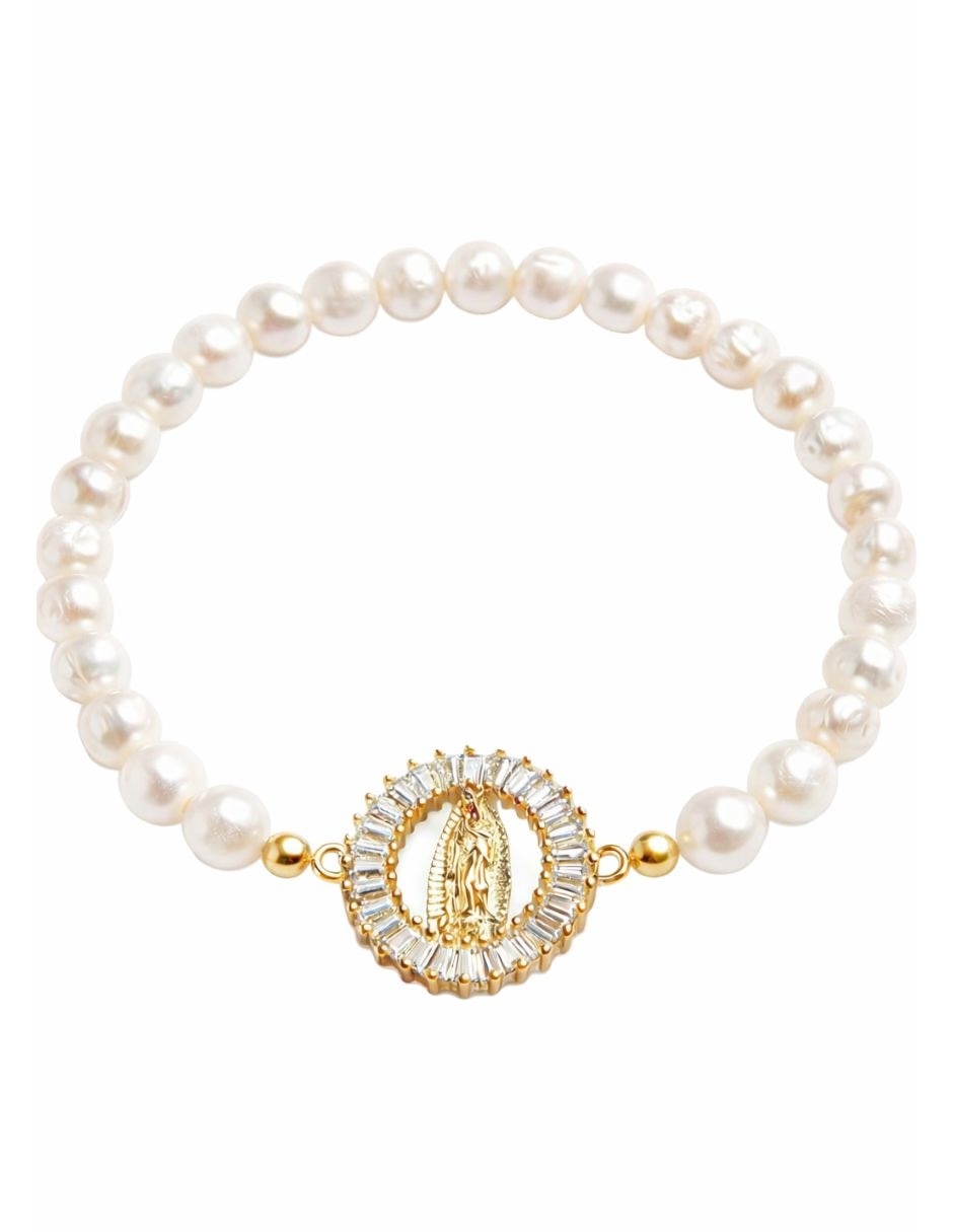 Pulsera de perla 18 K Aurora con acabado baño de oro