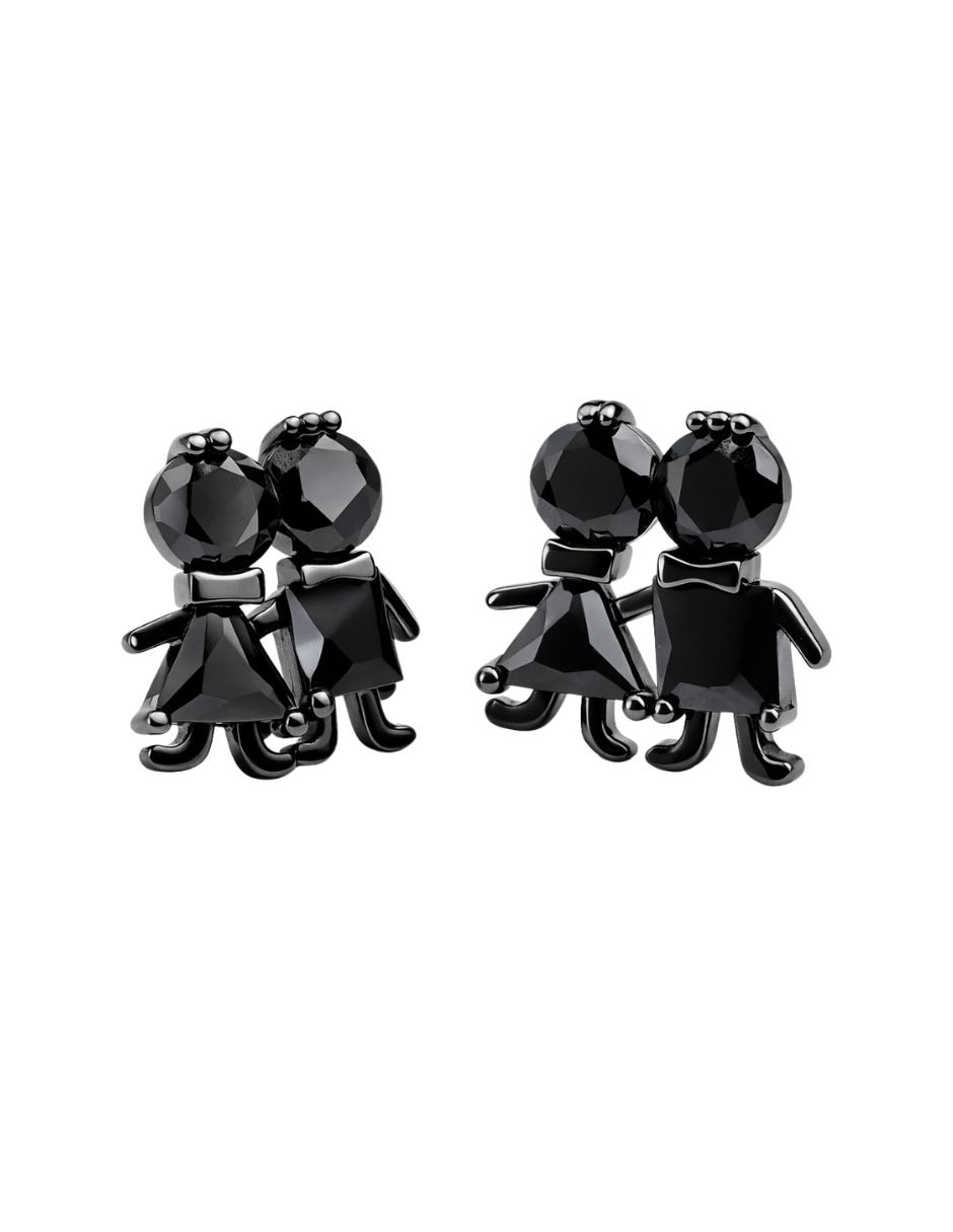 Broqueles de niño Yoiko Bond con acabado baño rodio zirconia