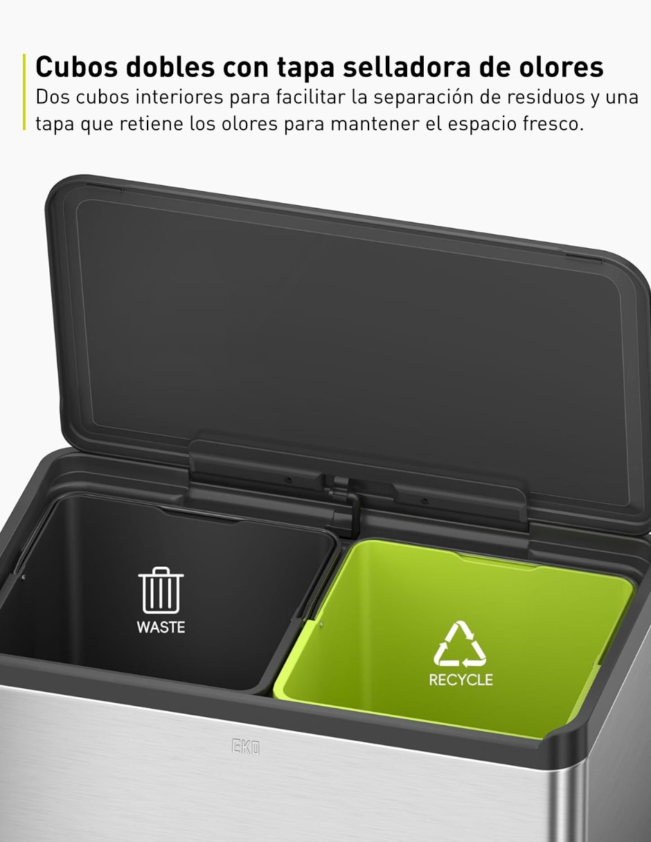 Bote de basura Eko Recycler de acero