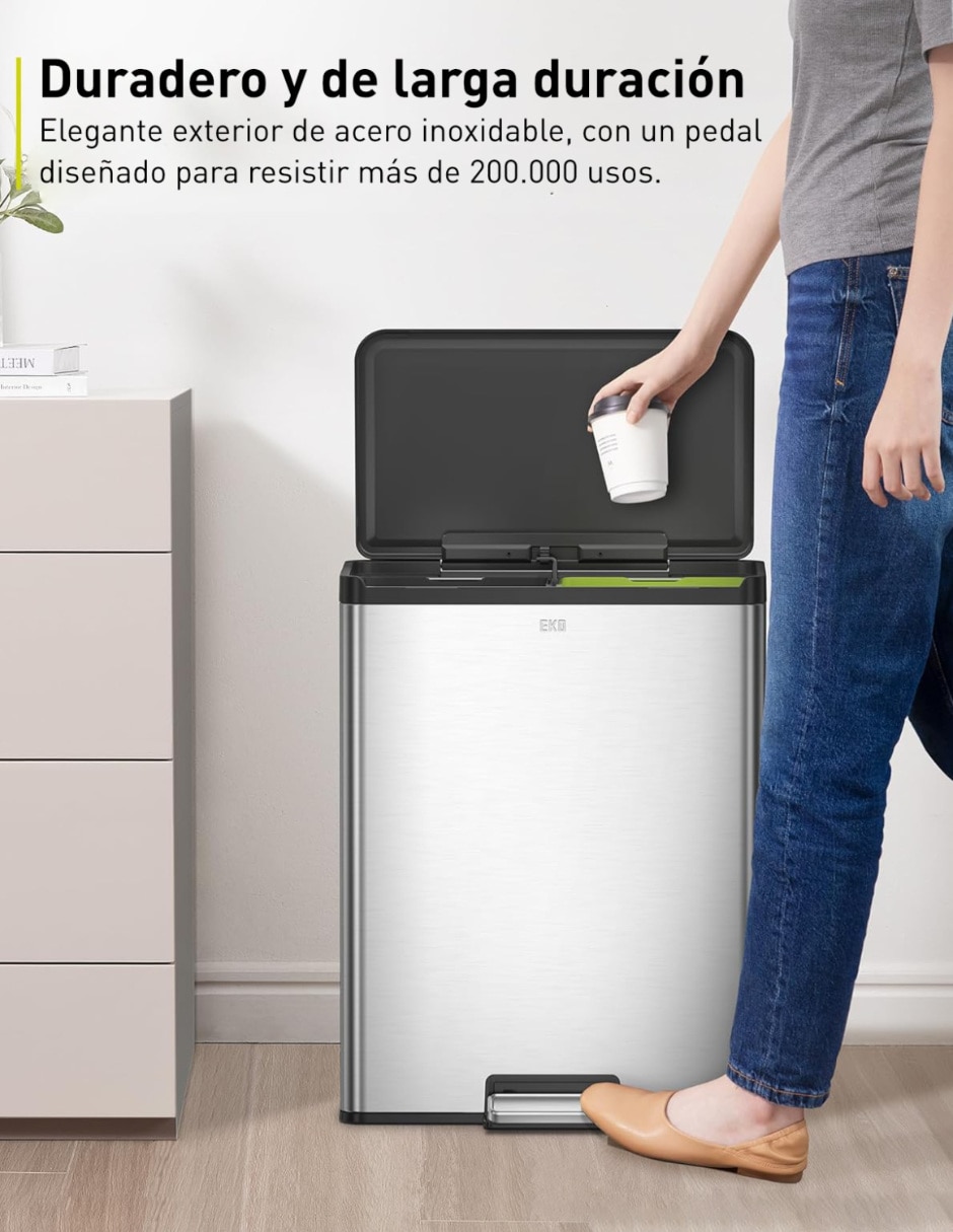 Bote de basura Eko Recycler de acero
