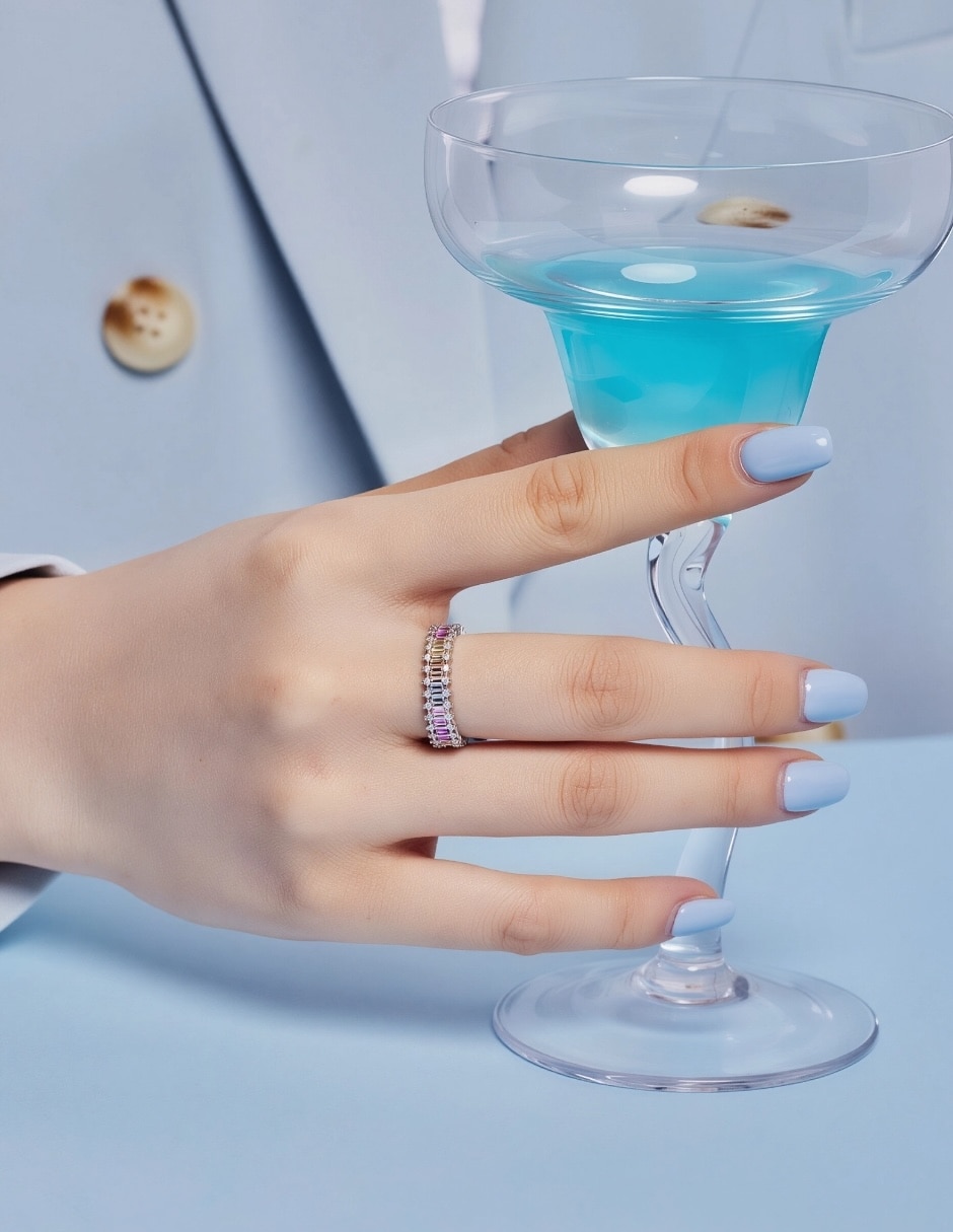 Anillo Yoiko Arcoíris P 925 de plata zirconia baño rodio
