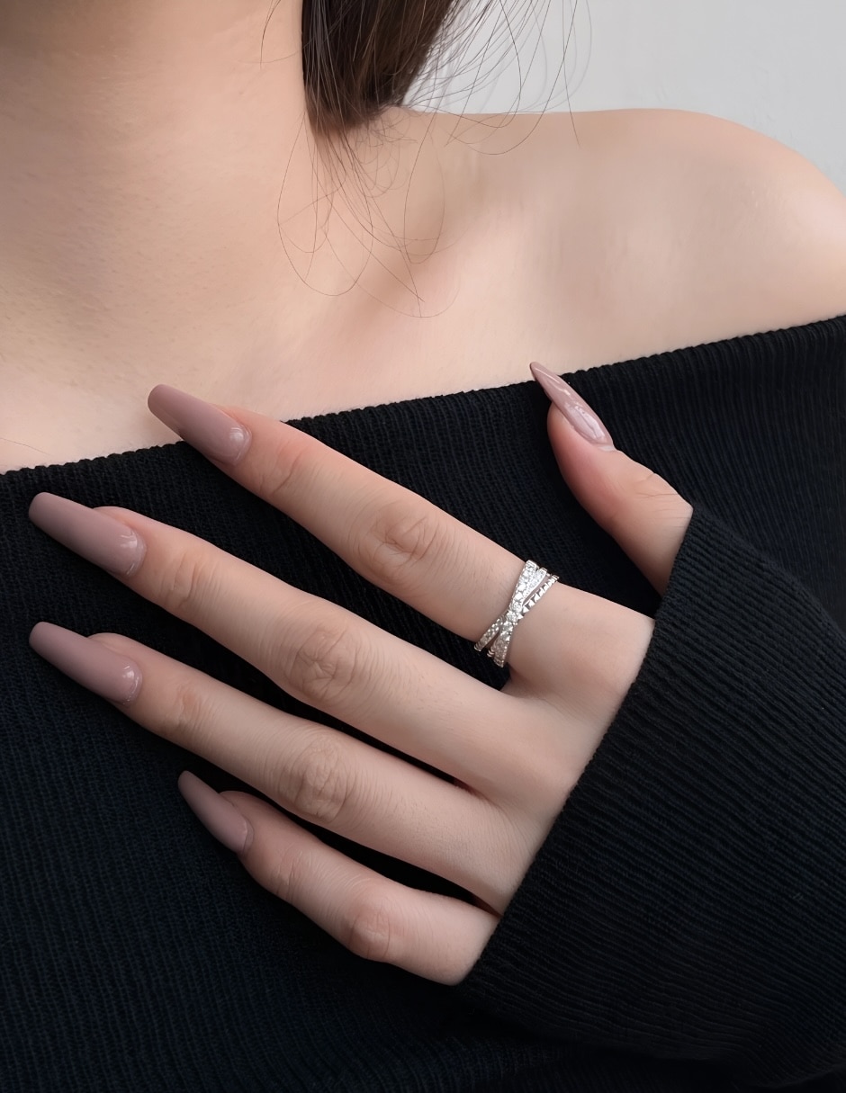 Anillo Yoiko Lazos P 925 de plata zirconia baño rodio