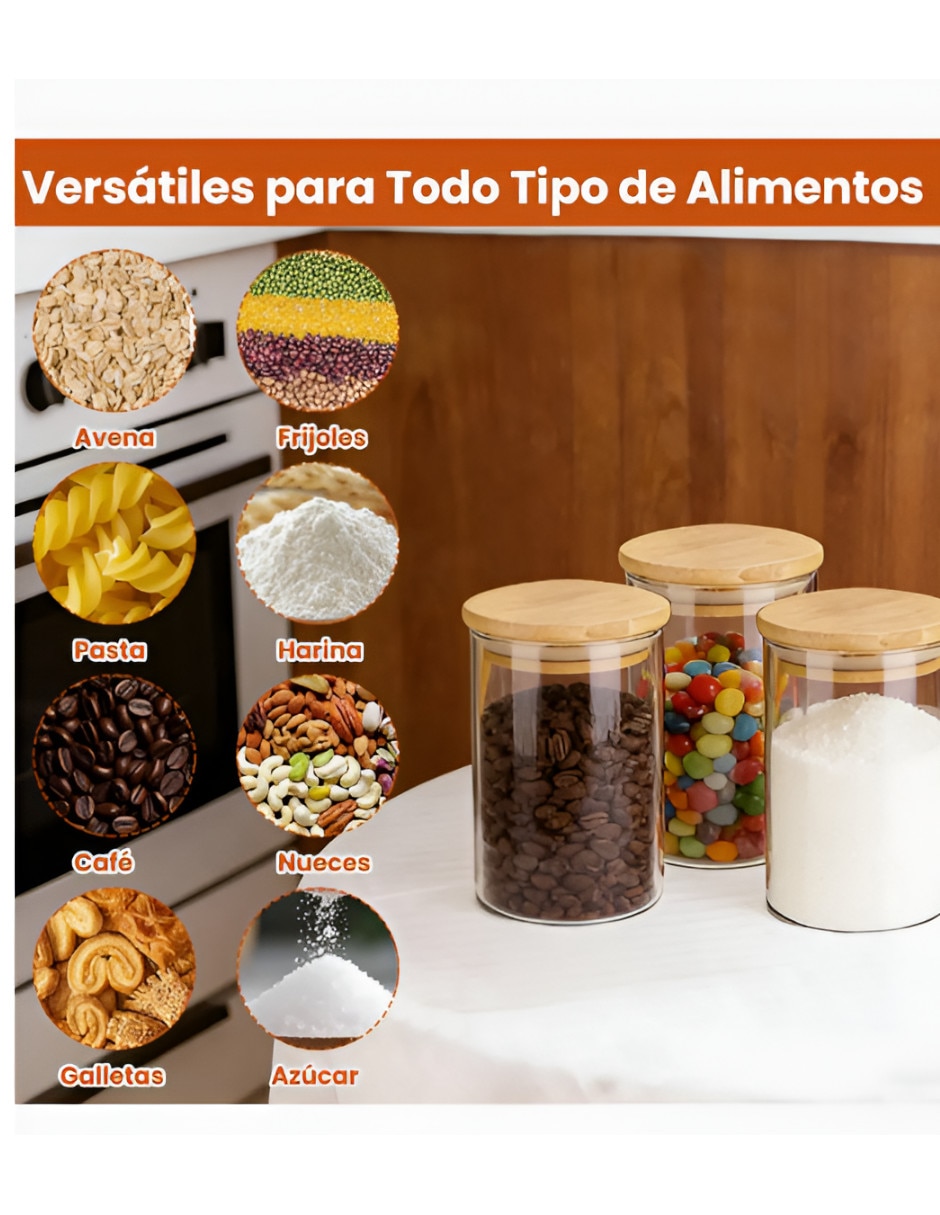 Set frascos de vidrio hermético 2