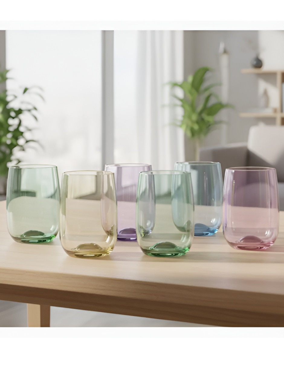 Vaso para agua de vidrio con 6 piezas 2