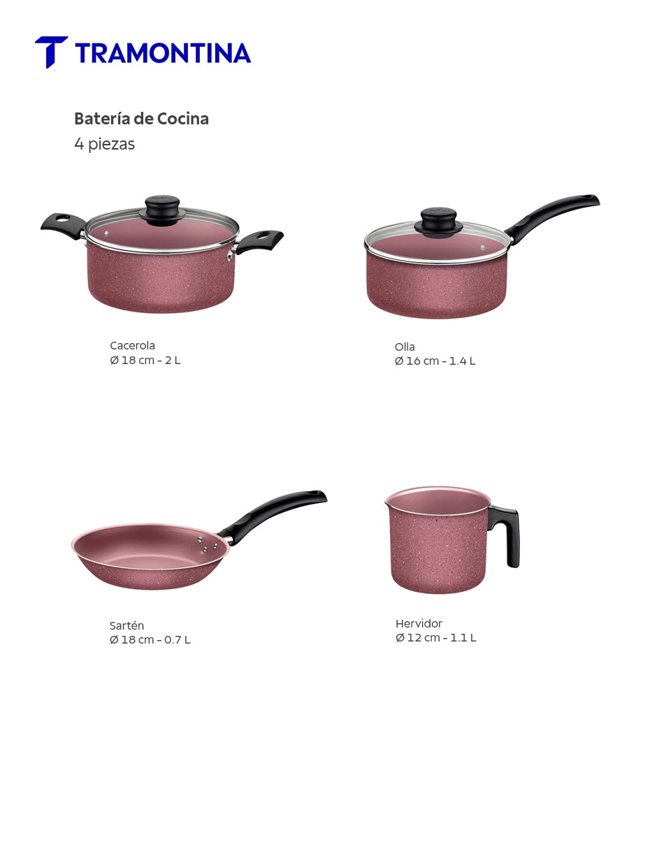 Batería de cocina Tramontina 20298444 de aluminio antiadherente Starflon Max 6 piezas