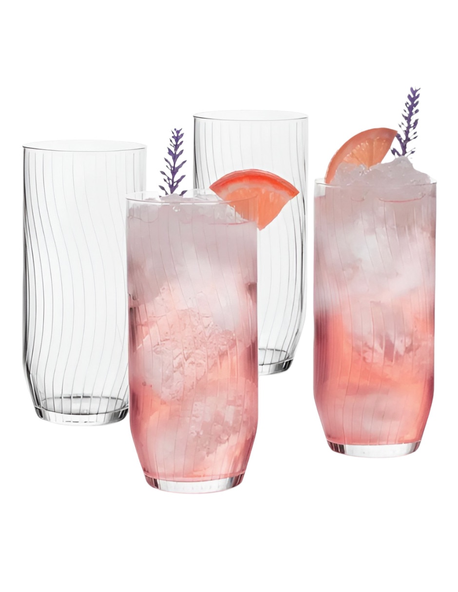 Set de vasos largos de vidrio con 4 piezas 3
