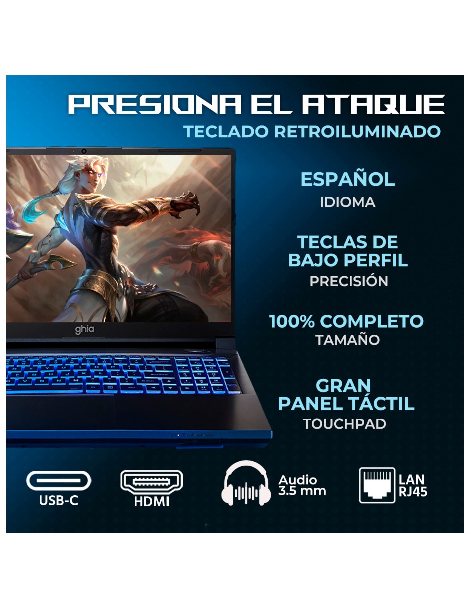 Laptop gamer GHIA GLBE-3050Ci5321T 15.6 pulgadas Full HD Intel Core i5 NVIDIA GeForce RTX 3050 32 GB RAM 1 TB SSD