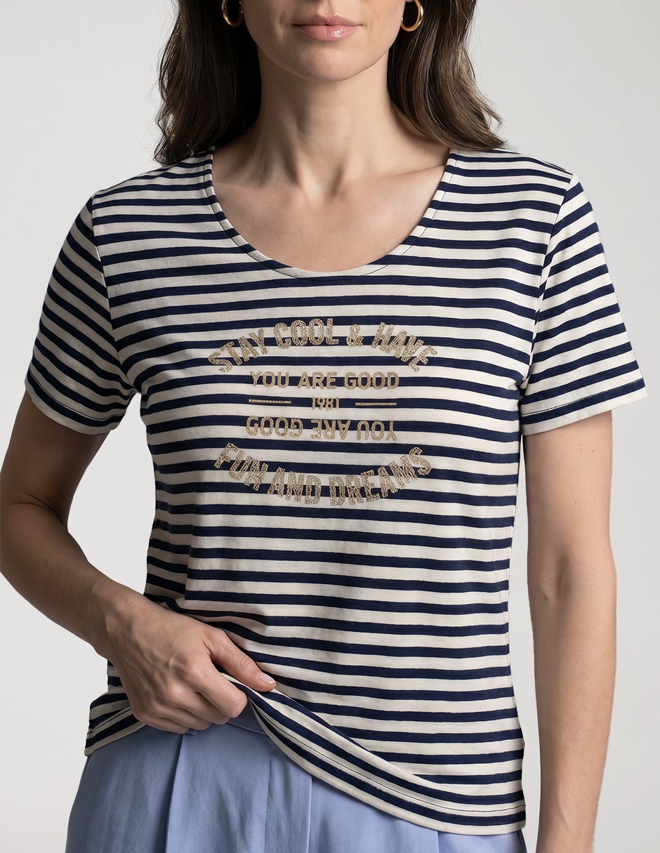 Playera manga corta cuello redondo mujer 2