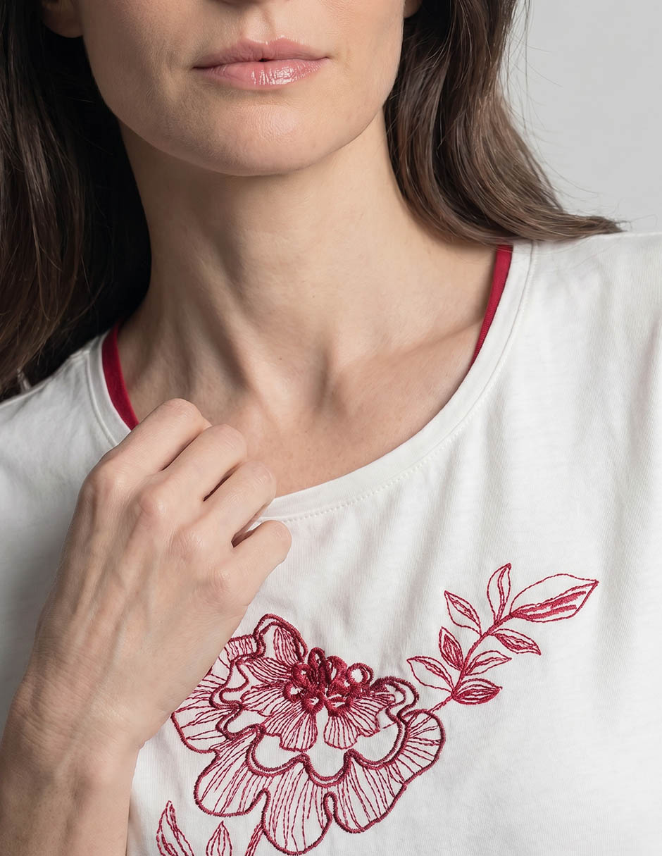 Playera manga corta cuello redondo para mujer 4