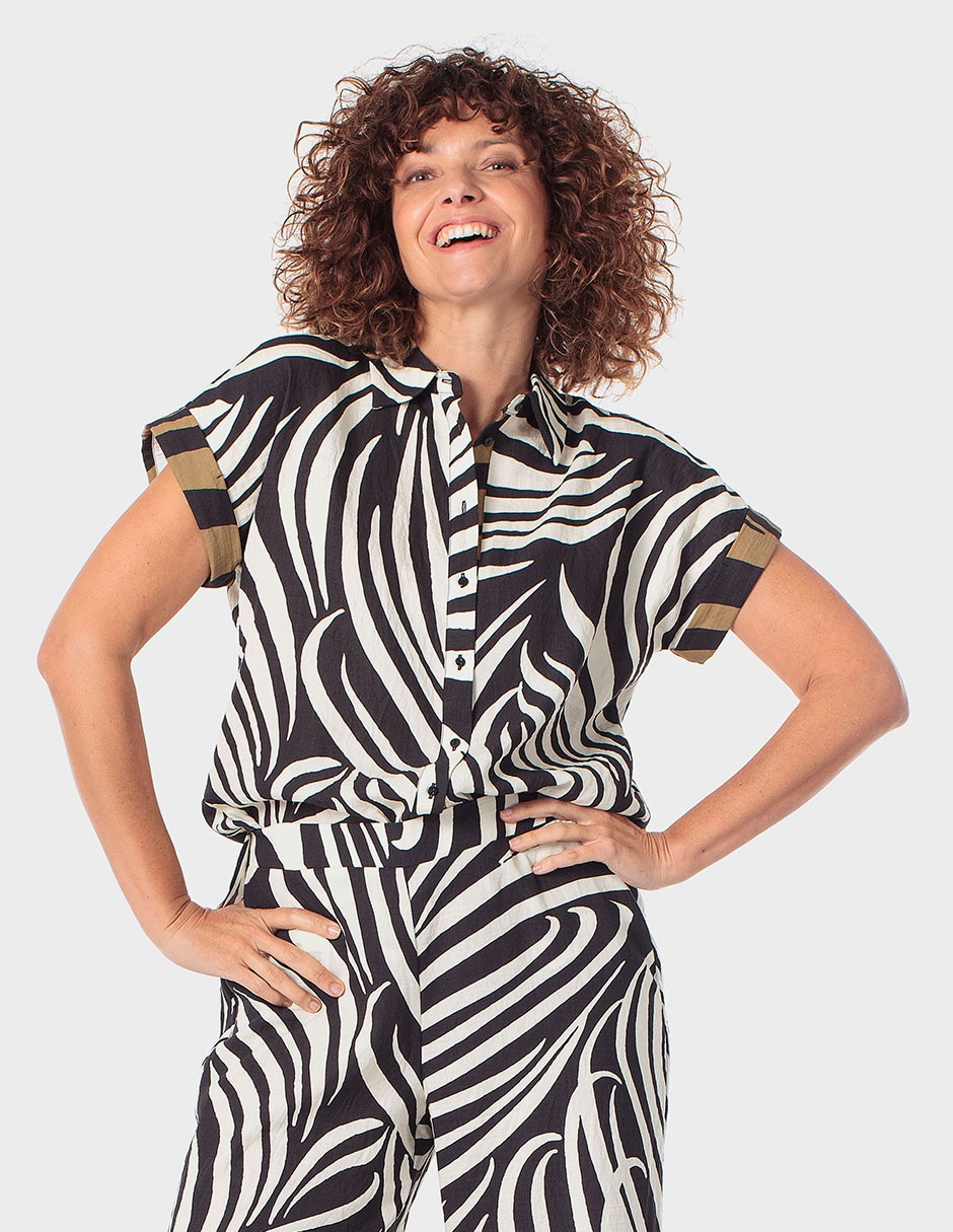 Blusa manga corta para mujer