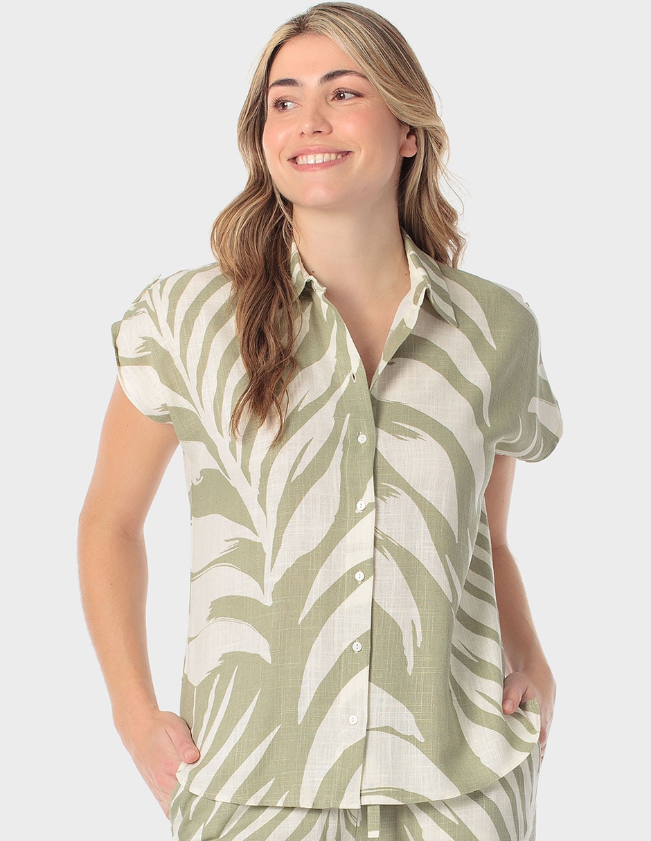 Blusa manga corta para mujer
