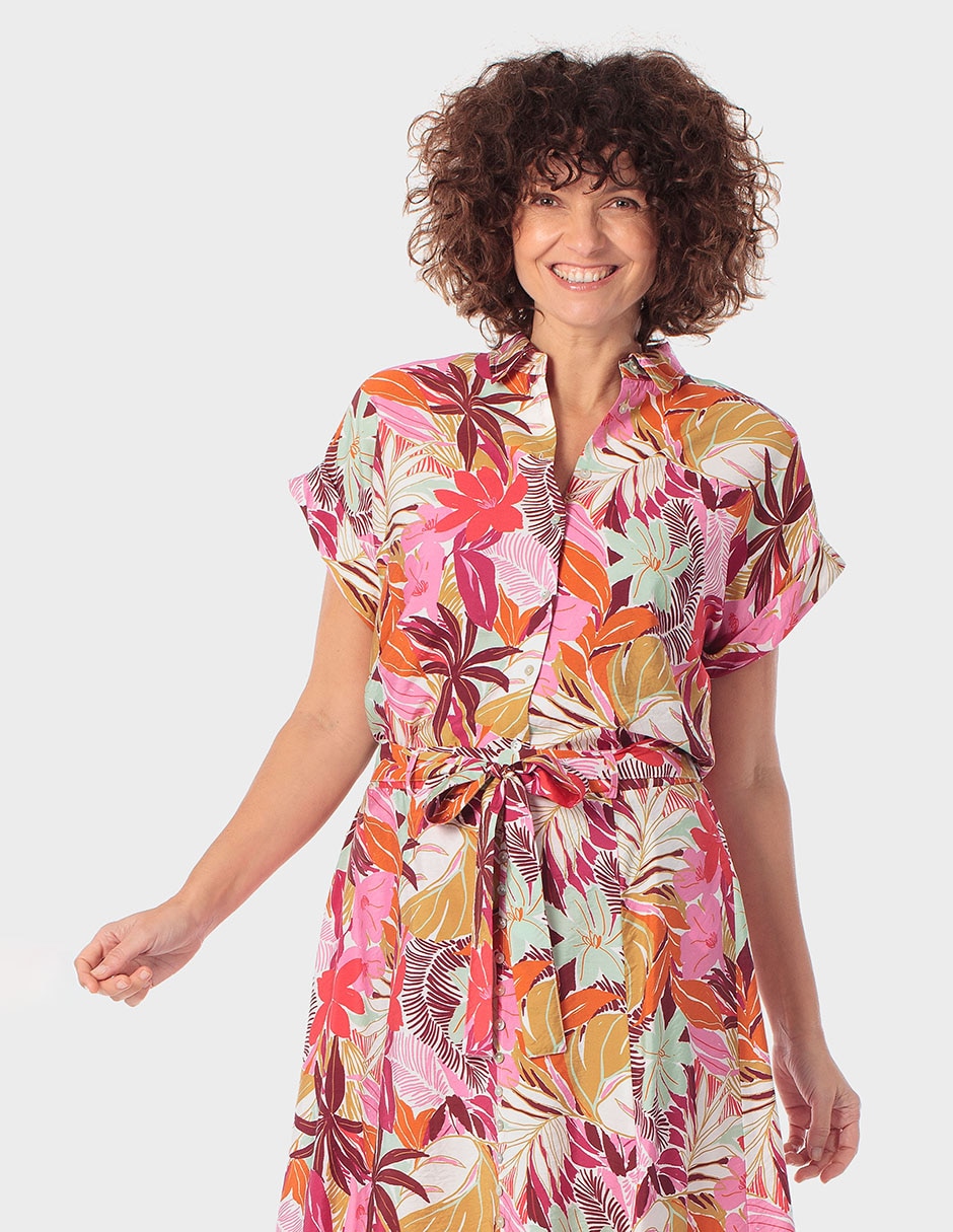 Blusa Punt Roma manga corta para mujer