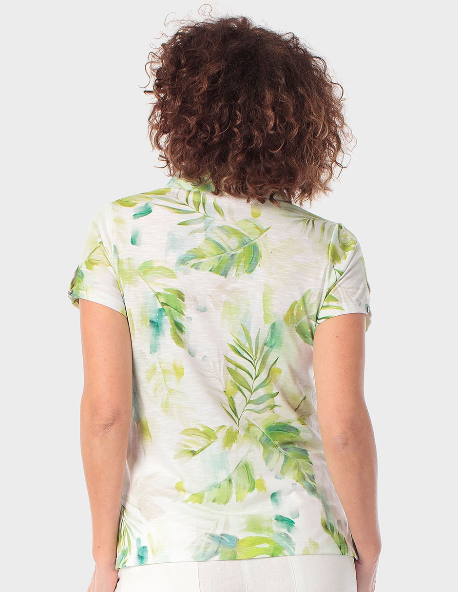 Playera manga corta cuello polo para mujer 2