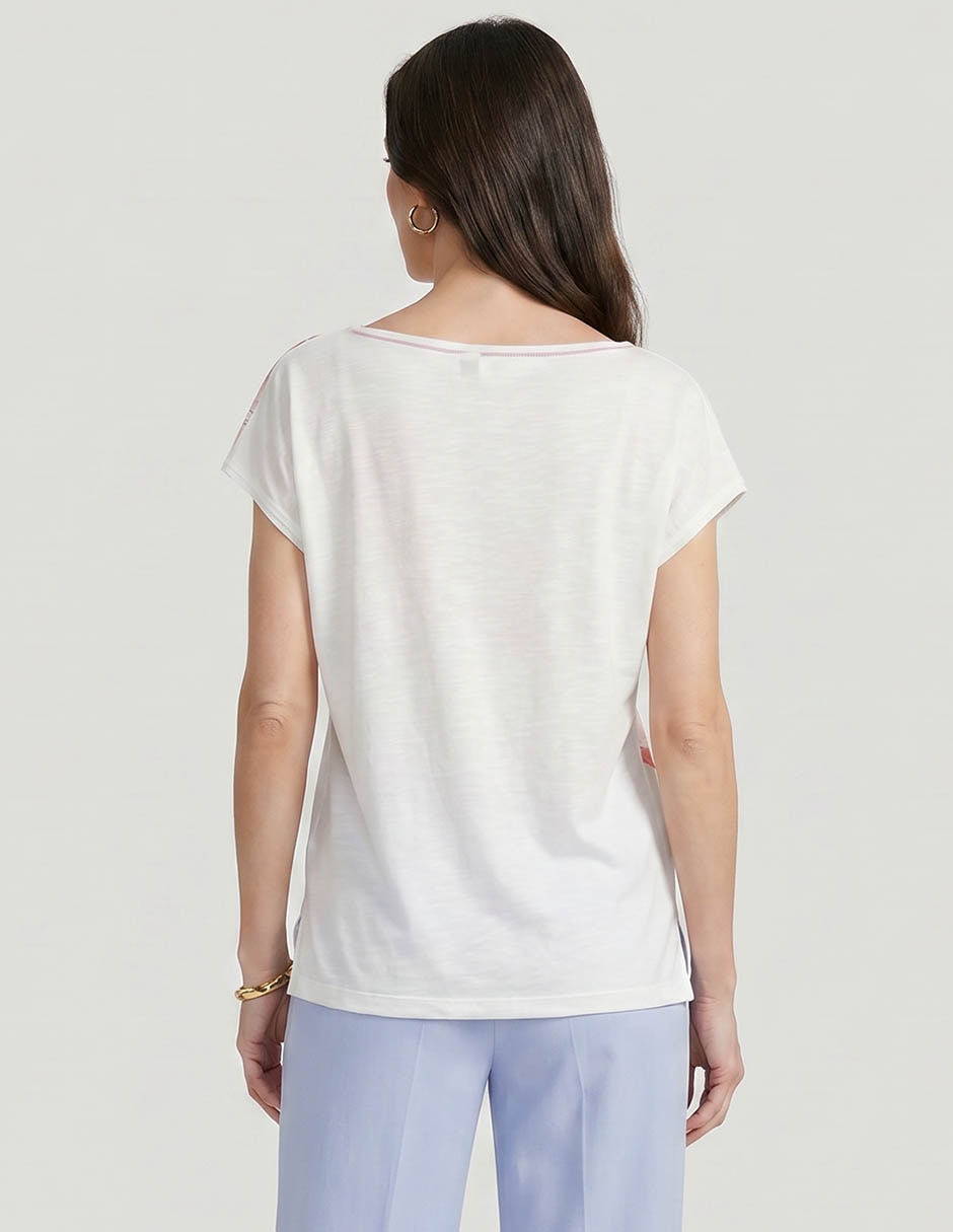 Playera Manga Corta Punt Roma Cuello Redondo Para Mujer