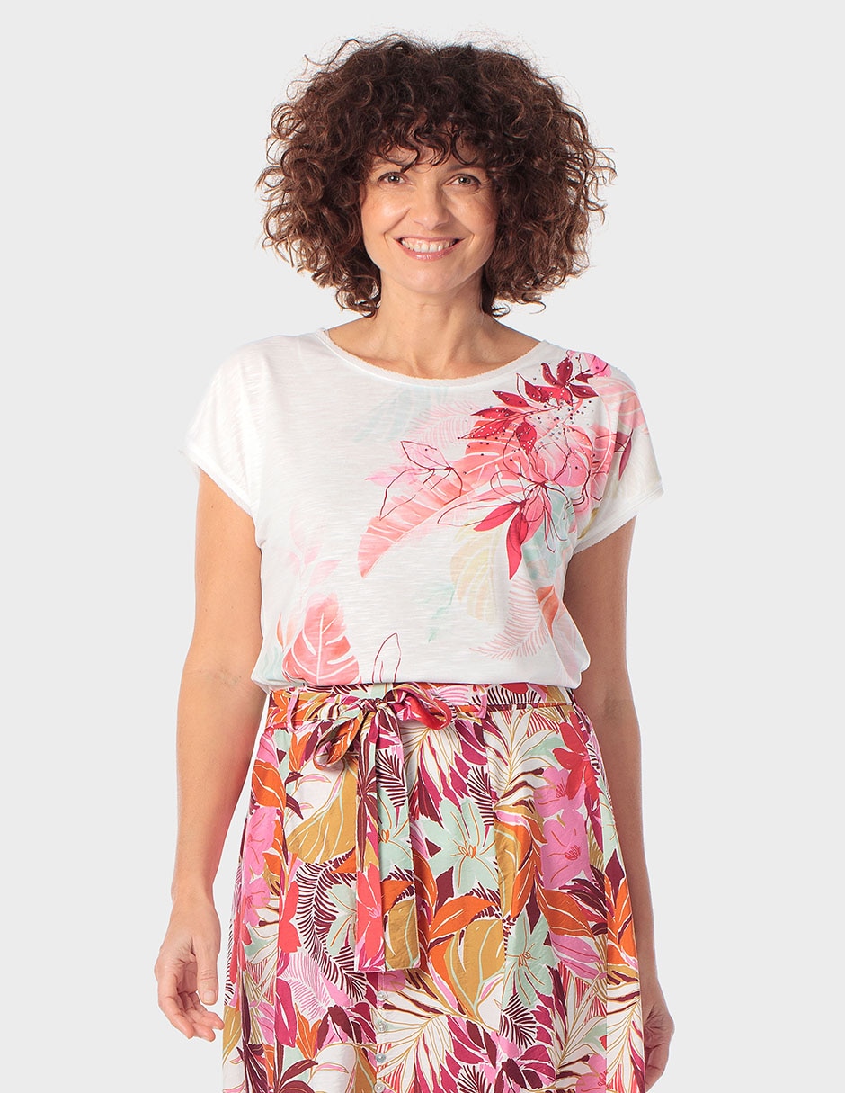 Playera Manga Corta Cuello Redondo Para Mujer
