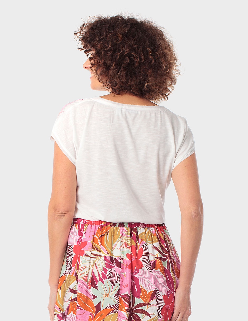 Playera manga corta Punt Roma cuello redondo para mujer