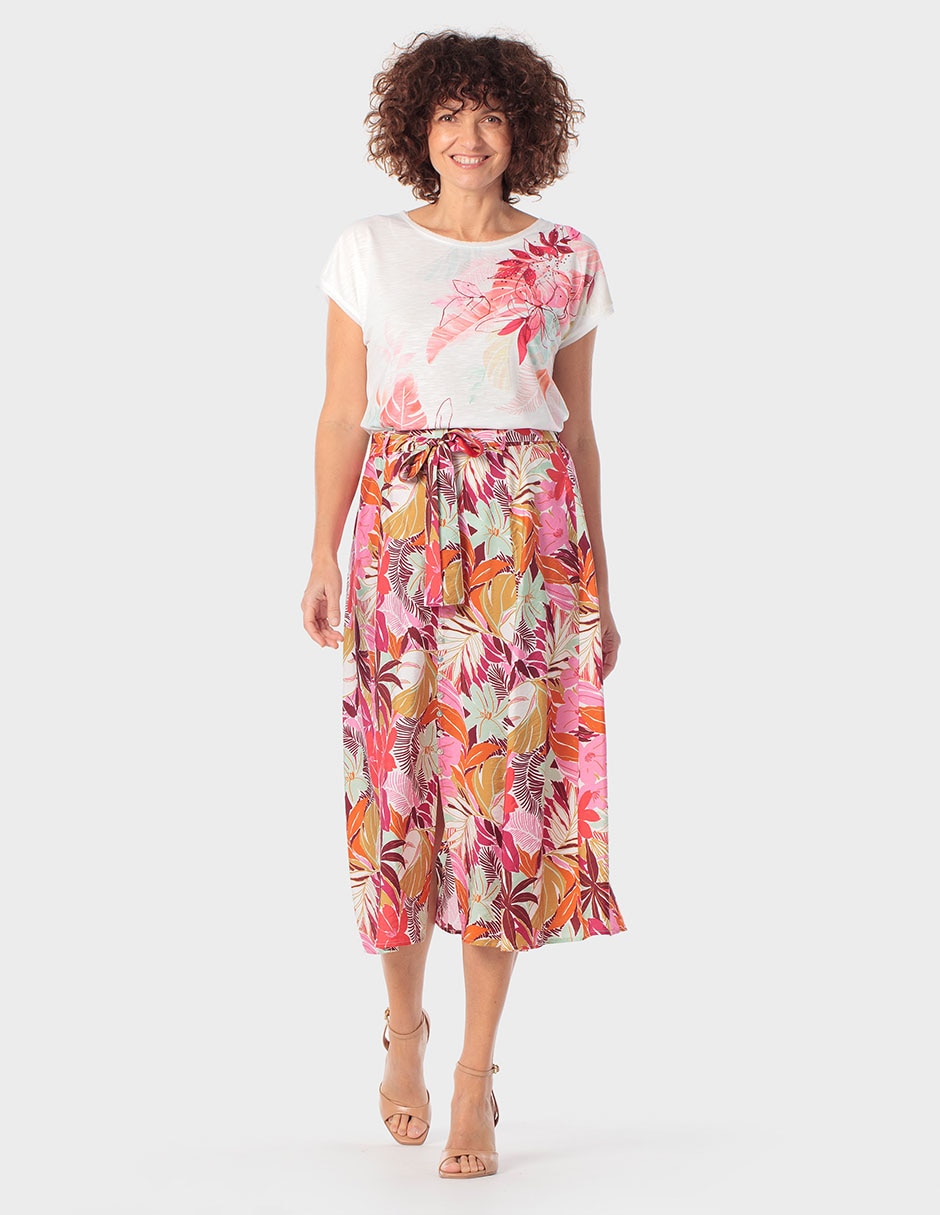 Playera manga corta Punt Roma cuello redondo para mujer