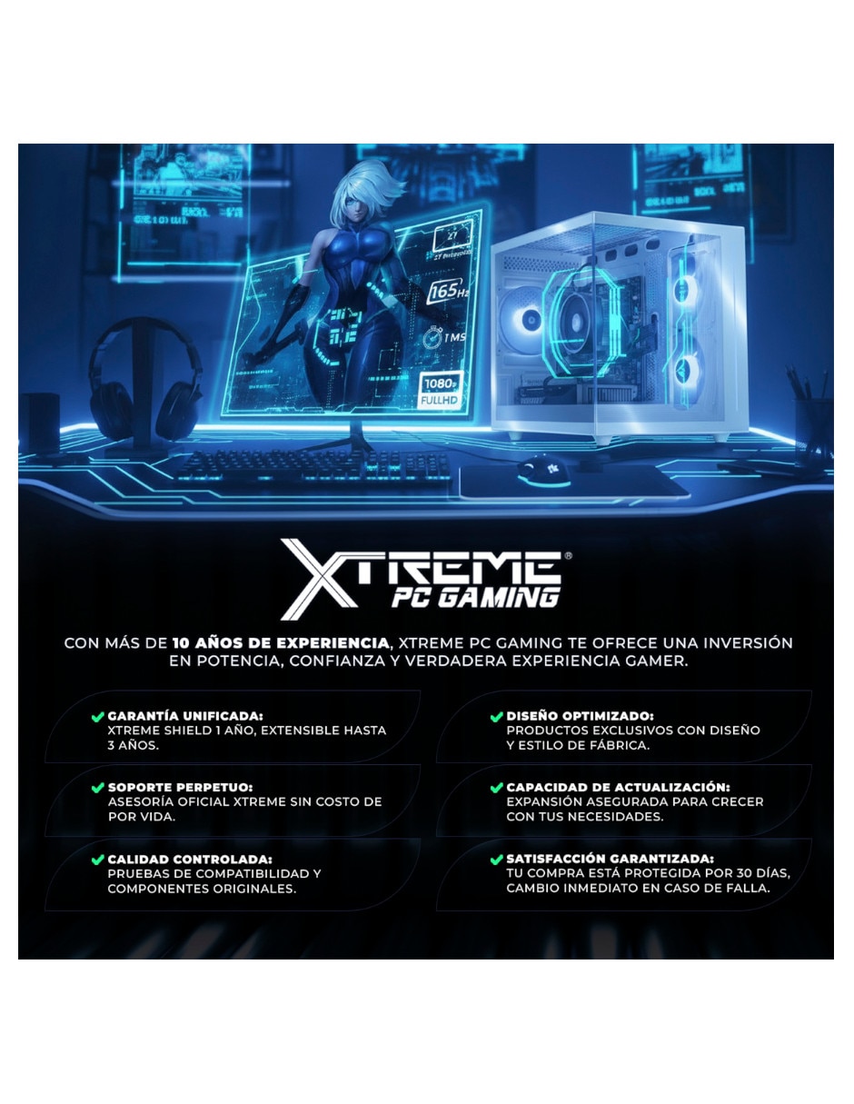 Xtreme pc gaming xtbrr932gb55070mtpb 27 pulgadas full hd amd ryzen 9 nvidia geforce rtx 5070 32 gb ram 1 tb ssd