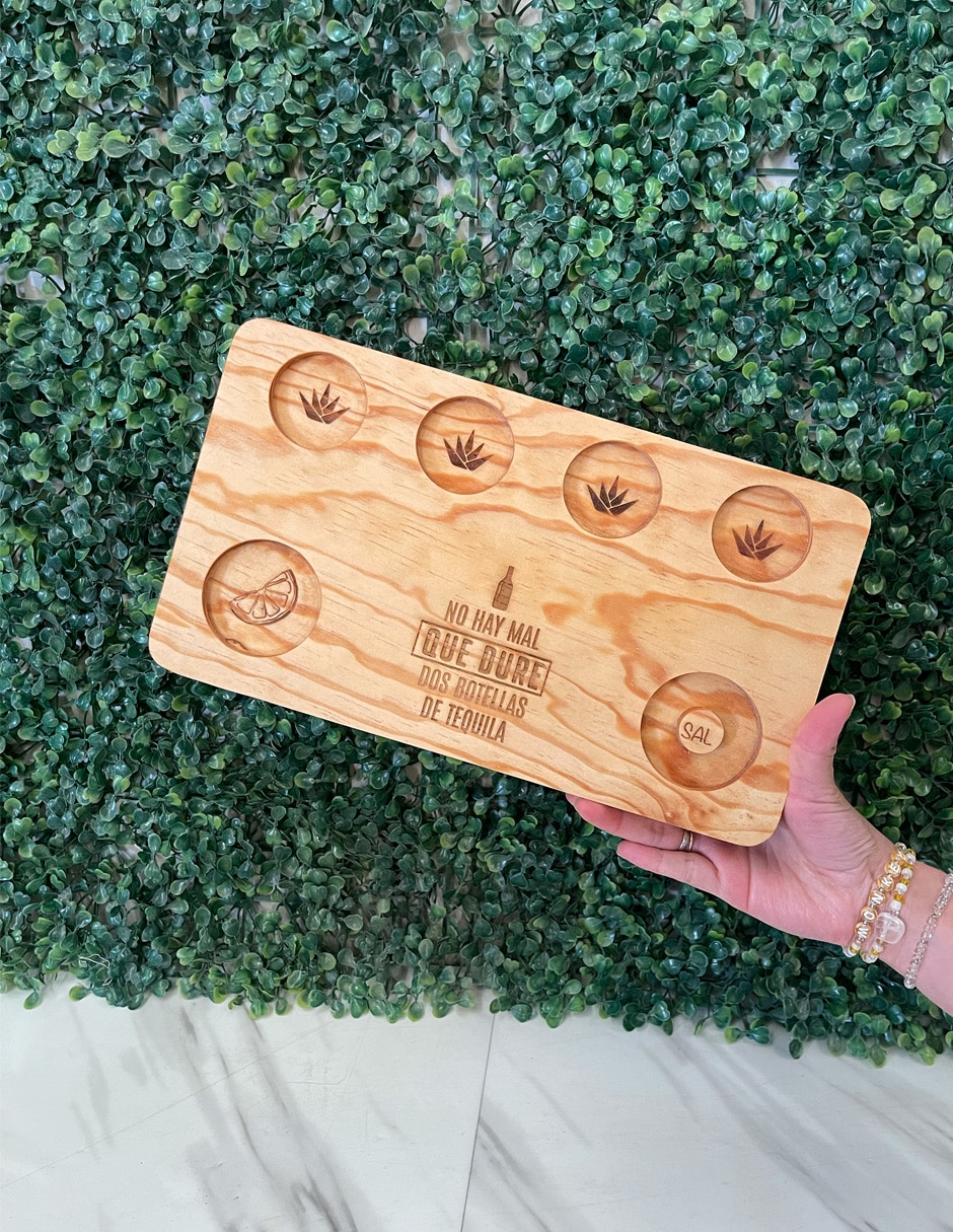 Tabla de servicio Wood Planks Mx tequileros de madera