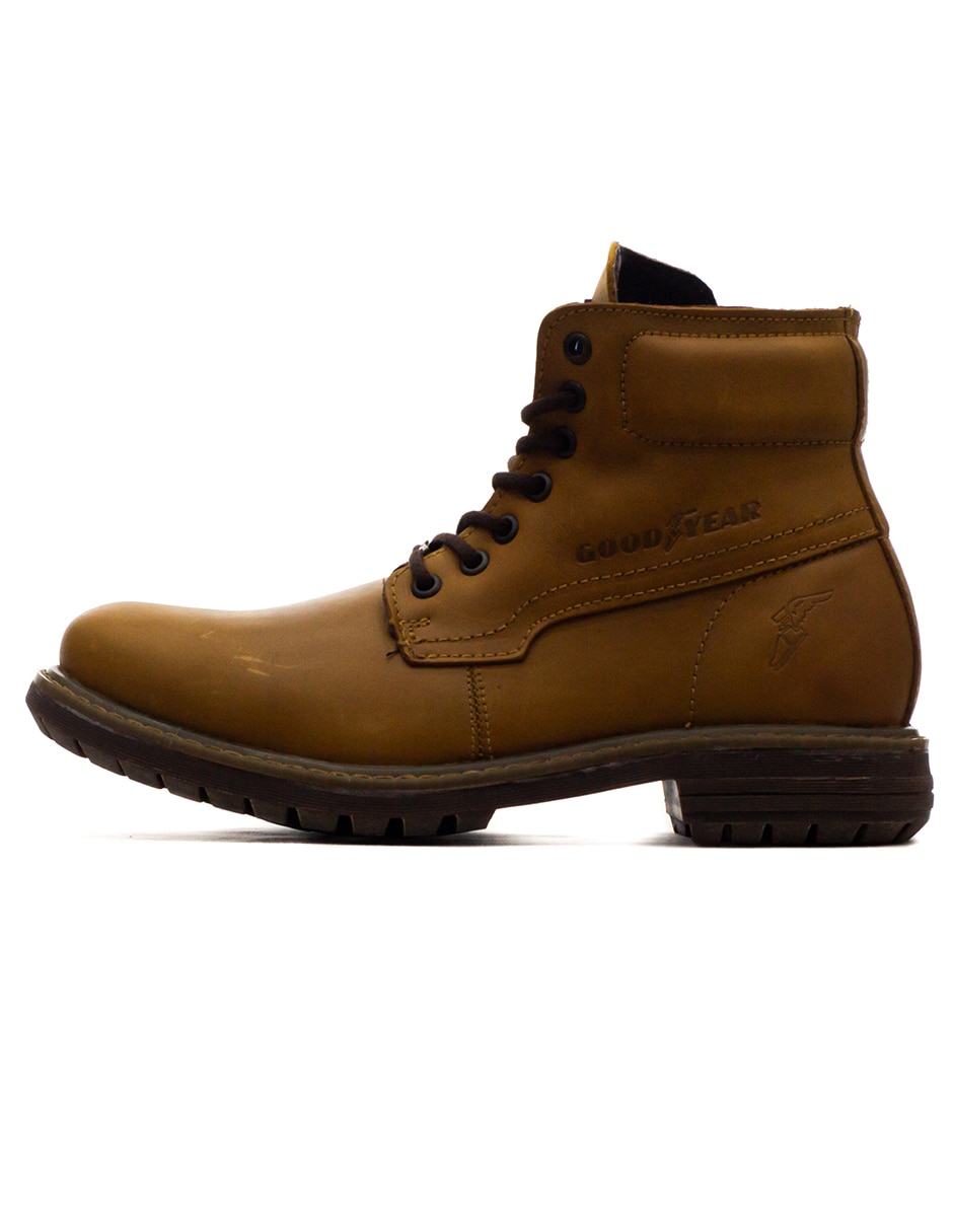 Bota industrial goodyear de cuero y piel