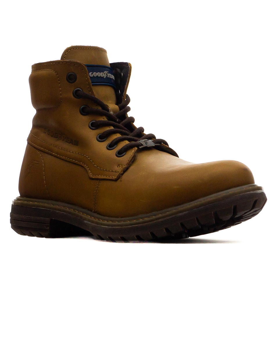 Bota industrial goodyear de cuero y piel