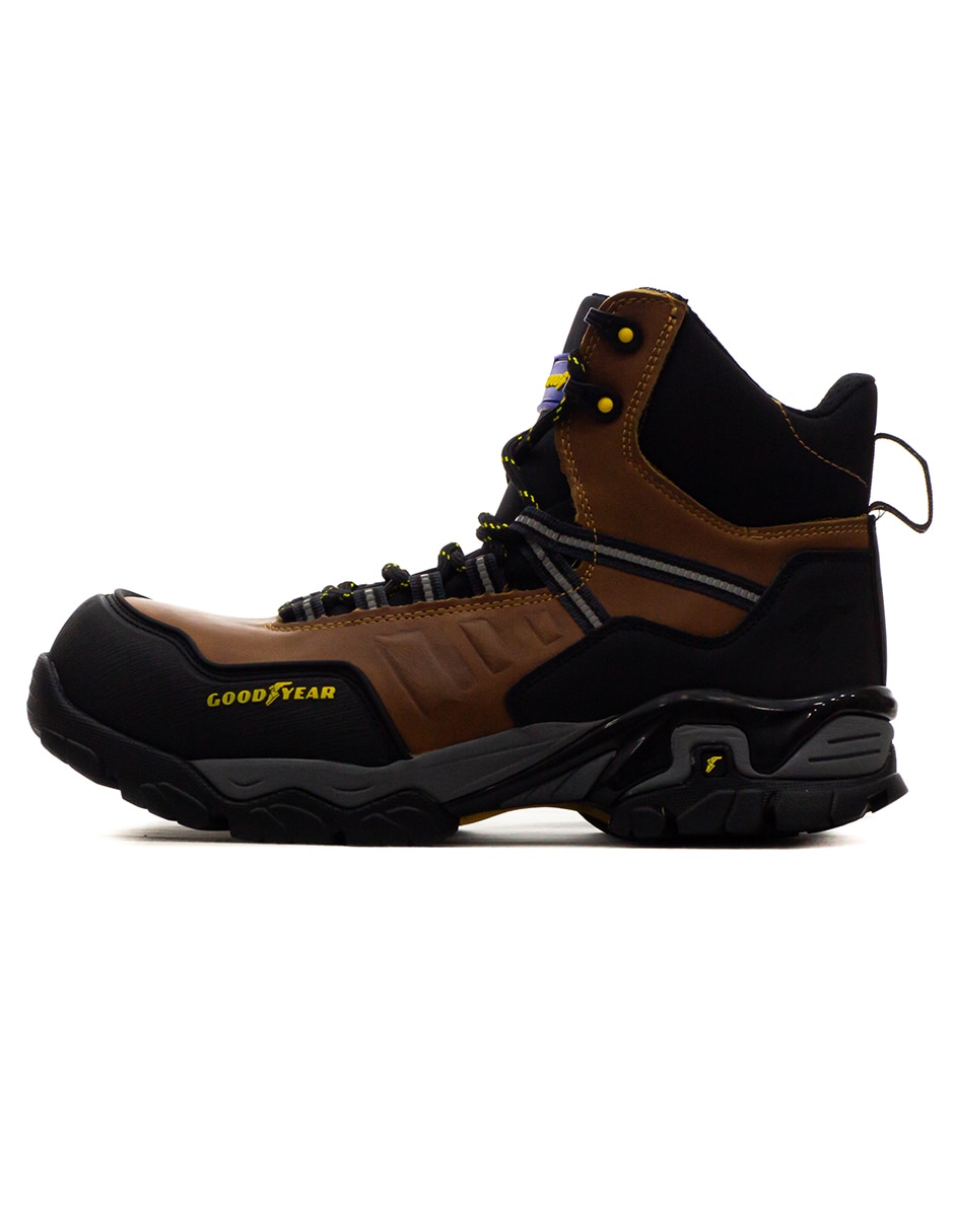 Bota industrial goodyear de cuero y piel