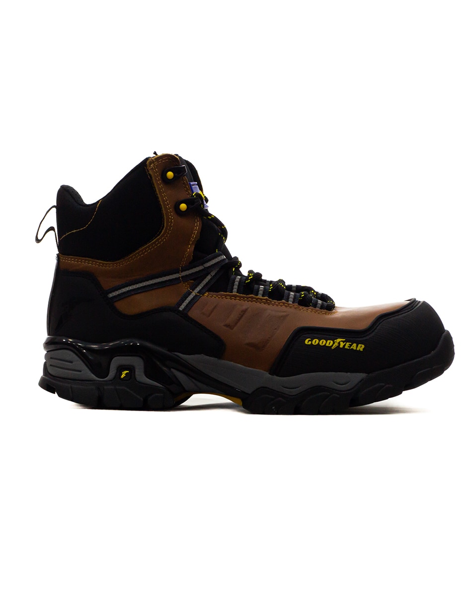 Bota industrial goodyear de cuero y piel