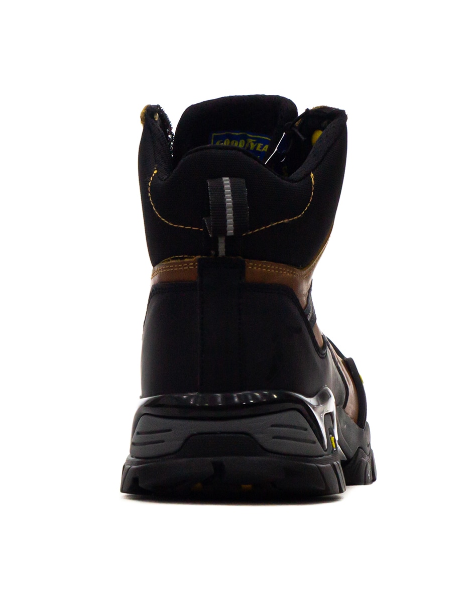 Bota industrial goodyear de cuero y piel