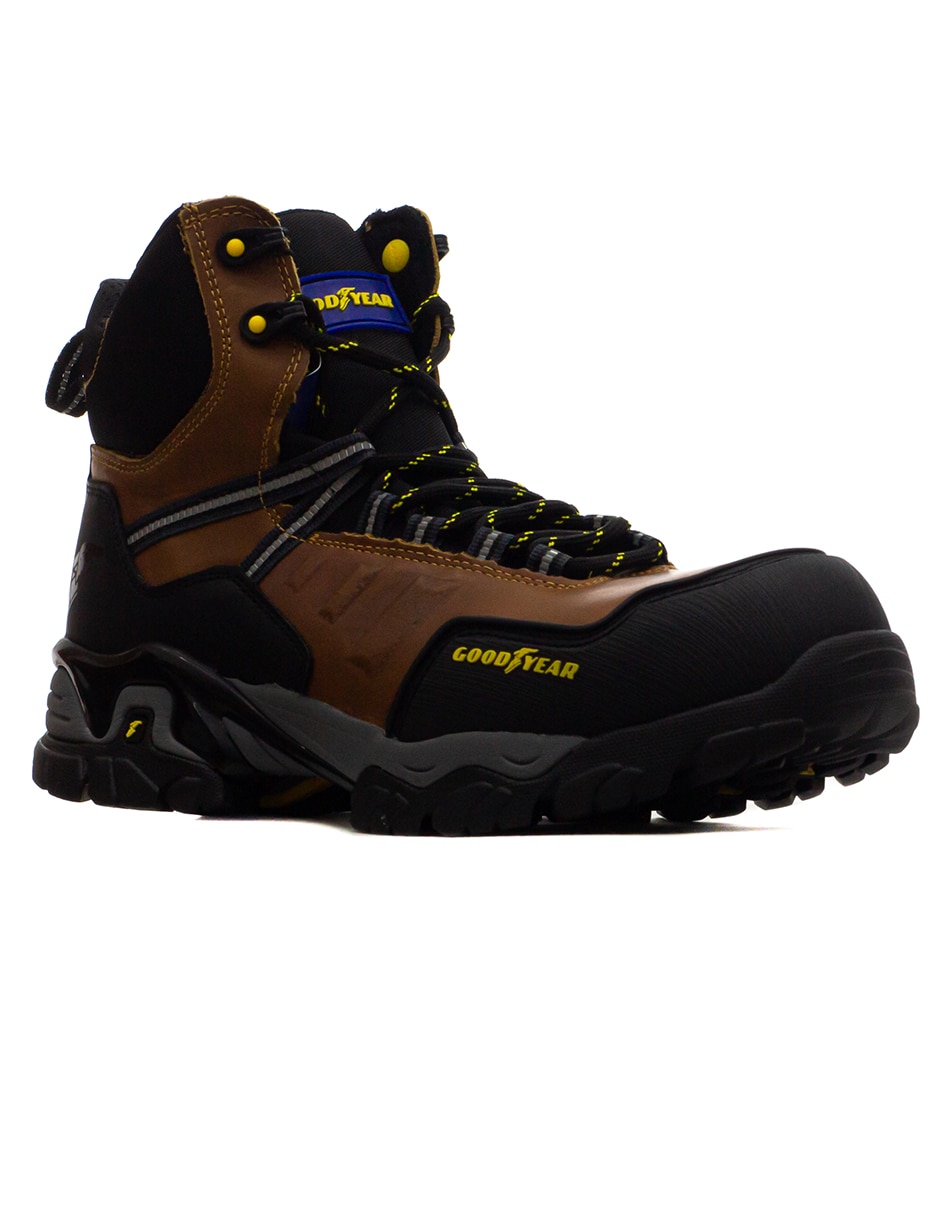 Bota industrial goodyear de cuero y piel
