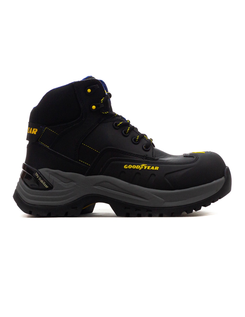 Bota industrial goodyear de cuero y piel