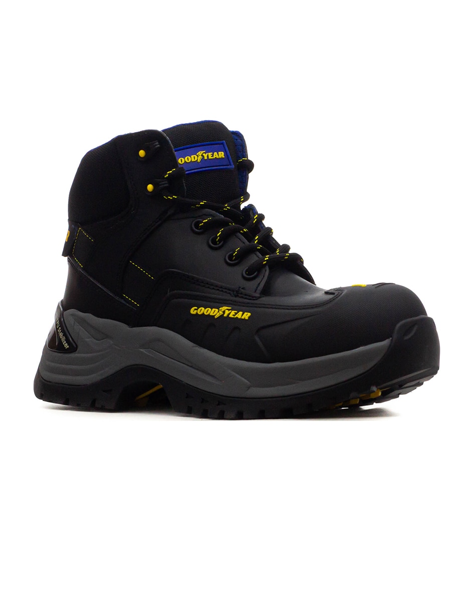 Bota industrial goodyear de cuero y piel