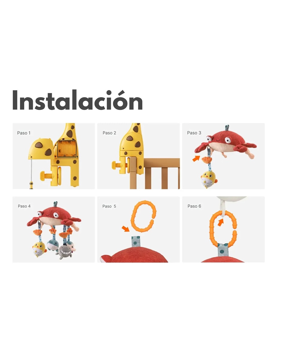 Juguete colgante jirafa con luz y sonido 7