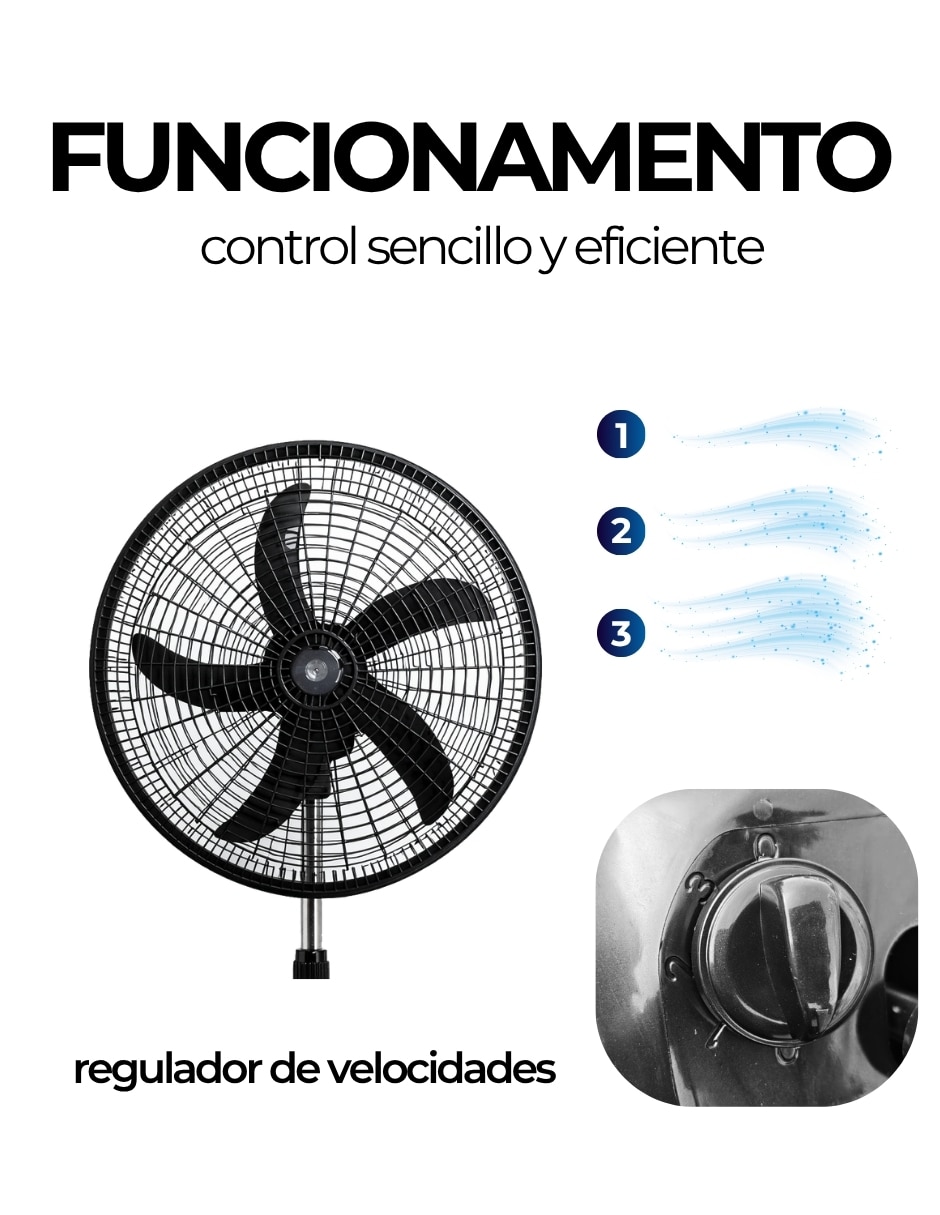 Ventilador de pedestal ecomlab3 velocidades