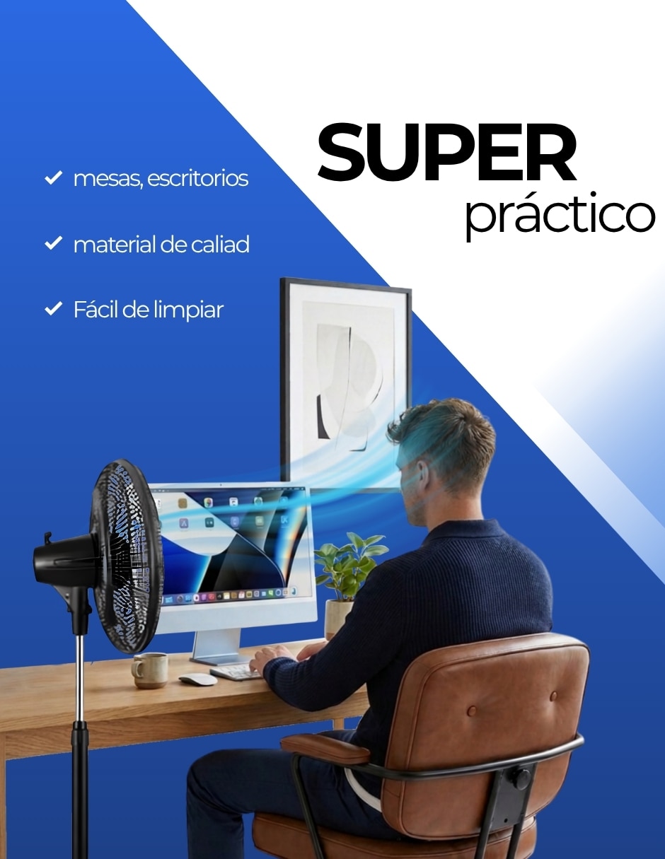 Ventilador de pedestal ecomlab3 velocidades