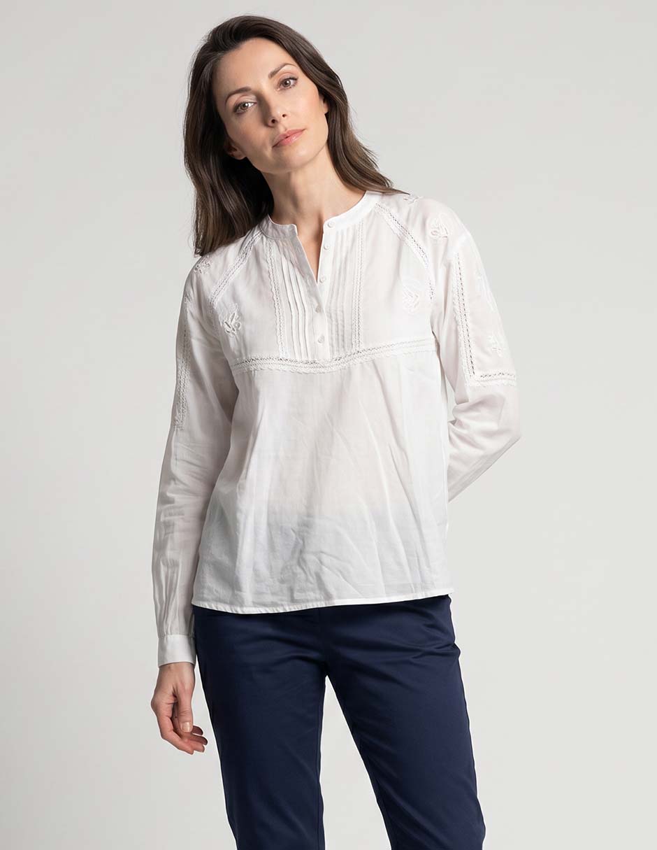 Blusa manga larga para mujer