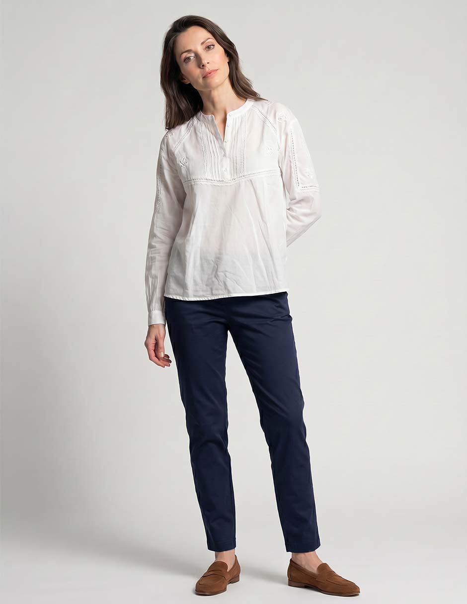 Blusa Punt Roma manga larga para mujer