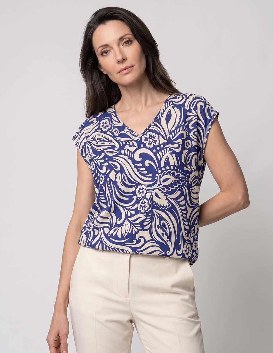 Blusa manga corta para mujer