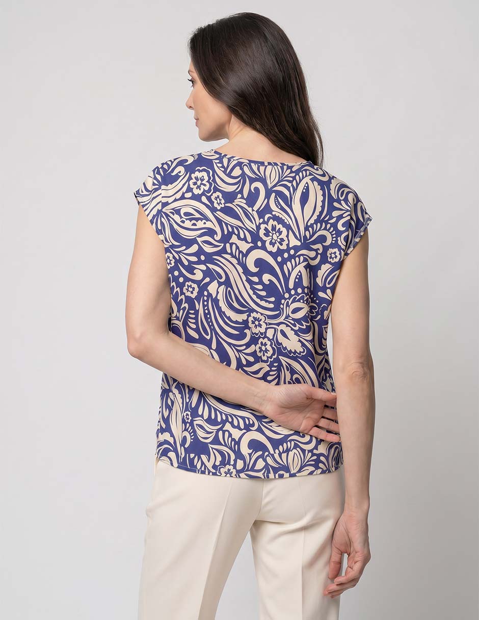 Blusa Punt Roma manga corta para mujer
